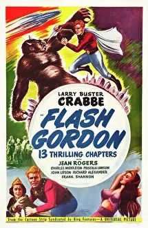 Alien Prints: FLASH GORDON, top and bottom: Buster Crabbe on poster art, 1936