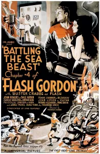 Serial Prints: FLASH GORDON, Larry Buster Crabbe in Chapter 4: Battling The Sea Beast, 1936