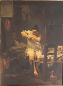 One Young Woman Only Prints: The Flea, by Giuseppe Maria Crespi know as Spagnuolo (or Spagnolo)