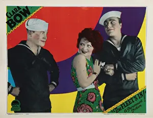 Sailor Hat Prints: THE FLEET'S IN, lobbycard, from left: Jack Oakie, Clara Bow, James Hall, 1928