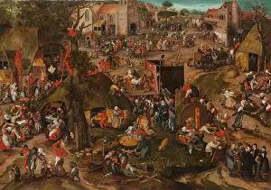 Dancers Prints: A Flemish Kermis with a Performance of the Farce EN CLUYTE VAN PLAEYERWATER