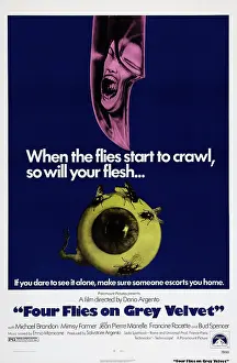 Horror Prints: FOUR FLIES ON GREY VELVET, US poster art, 1971