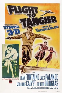 Fontaine Prints: FLIGHT TO TANGIER, US poster, embracing from left: Corinne Calvet