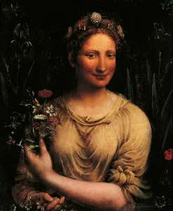 One Young Woman Only Prints: Flora, by attributed to Francesco Melzi