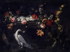 Bird Prints: Flower and Pigeon (Fiore con piccione)