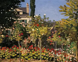 Garden Prints: Flowering garden in Sainte-Adresse
