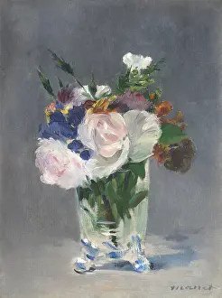 Blooms Prints: Flowers in a Crystal Vase, by Edouard Manet, 1882, French painting, oil on canvas