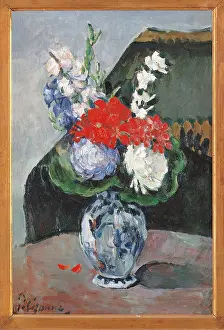 Colorful Prints: Flowers in a Small Delft Vase, by Paul Czanne