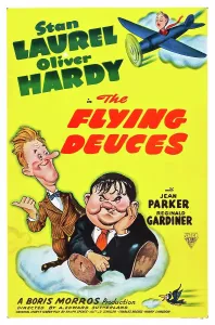 Hardy Prints: THE FLYING DEUCES, l-r: Stan Laurel, Oliver Hardy on poster art, 1939