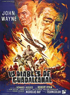Posbyb Prints: FLYING LEATHERNECKS, (aka LES DIABLES DE GUADACANAL), Robert Ryan, John Wayne, 1951