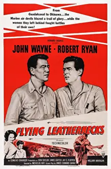 Ryan Prints: FLYING LEATHERNECKS, top from left: John Wayne, Robert Ryan on 1956 reissue poster, 1951