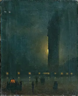 Illuminated Prints: Fog in St Marks Square, by Caffi Ippolito