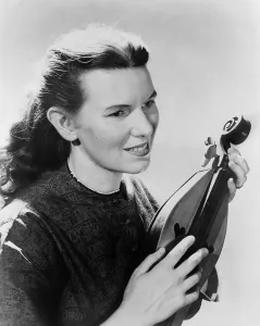 Folk Music Prints: Folk singer, Jean Ritchie, holding an Appalachian dulcimer