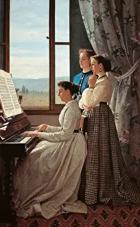 Sheet Music Prints: The Folk Song, by Silvestro Lega