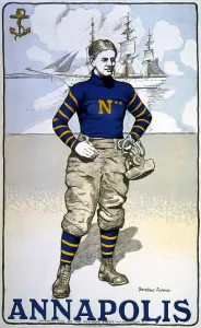 Knee Socks Prints: Football. Portrait of a US Naval Academy player
