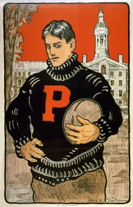 Princeton Prints: Football. A Princeton football player poses with the ball