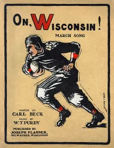 Sheet Music Prints: Football. A University of Wisconsin football player runs for the end zone, 1910