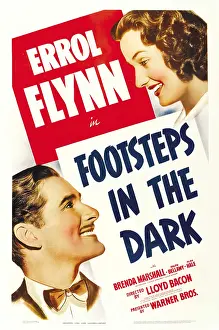Brenda Prints: FOOTSTEPS IN THE DARK, from left: Errol Flynn, Brenda Marshall, 1941