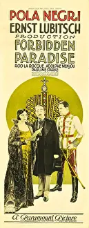 Overcoat Prints: FORBIDDEN PARADISE, from left: Pola Negri, Adolphe Menjou, Rod La Rocque, 1924