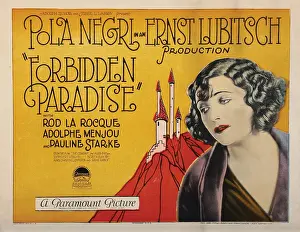 Wavy Hair Prints: FORBIDDEN PARADISE, US lobbycard, Pola Negri, 1924