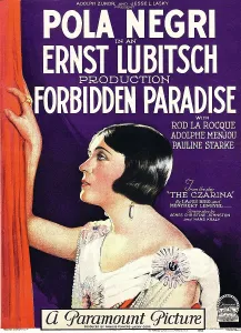 Curtain Prints: FORBIDDEN PARADISE, Pola Negri, window card, 1924