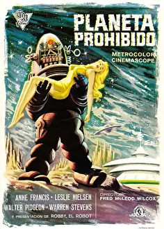 Posbyb Prints: FORBIDDEN PLANET, (aka PLANETA PROHIBIDO), Robby the Robot, Anne Frances, 1956