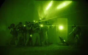 Iraq Prints: US forces demonstrate entry tactics used by the counter terrorism force in Baghdad Iraq