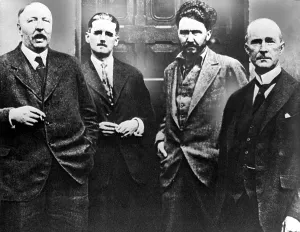 Pound Prints: Ford Madox Ford, James Joyce, Ezra Pound and John Quinn at Pound's place in Paris in 1923