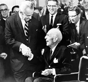 Author Prints: Foreground: President Lyndon Johnson (left)