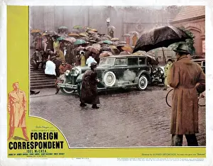 Bystanders Prints: FOREIGN CORRESPONDENT, US lobbycard, Joel McCrea, Laraine Day, 1940