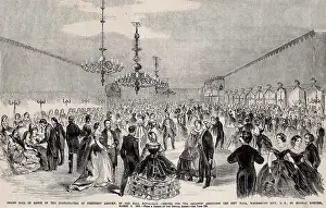 Wood Engraving Prints: The formal dress ball celebrating President Abraham Lincoln's first inauguration