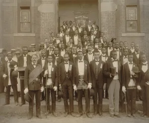 Waiters Prints: Formally dressed African American men pose with derbies and top hats