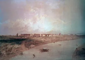 Us Army Prints: Fort Rice, Dakota Territory. Painted by Seth Eastman, Oil on canvas, 1871-1875