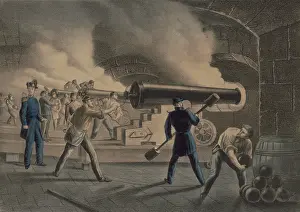 Shelling Prints: Fort Sumter during the bombardment by Confederate batteries surrounding Charleston harbor