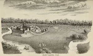 1790s Prints: Fort Wayne, was established in 1794 by Gen