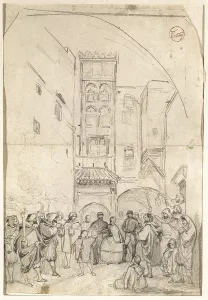 1860 Prints: FORTUNY, Mariano (1838-1874). African street subject (Africa 1860)