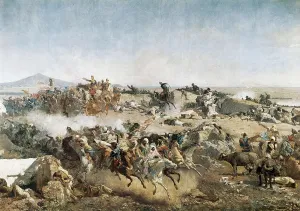 Mariano 1838 1874 Prints: FORTUNY, Mariano (1838-1874). Battle of Tetouan. 1863. Central detail