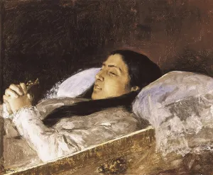 1872 Prints: FORTUNY, Mariano (1838-1874). Lady from the castle on her deathbed