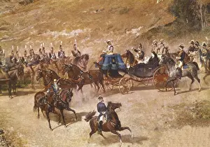 Isabella Ii 1830 1904 Prints: FORTUNY, Mariano (1838-1874). Regent queen Maria Cristina reviewing the troops