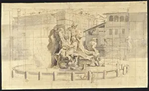 Fountain Prints: The Fountain of the Four Rivers in Piazza Navona
