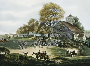 Fox Hunting in Surrey in 1824. Litography. AISA/Everett Collection**US SALES ONLY**