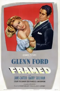 Janis Prints: FRAMED, US poster art, from left: Janis Carter, Glenn Ford, 1947