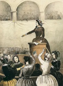 Social Movement Prints: France (1850). Female Club. Litography