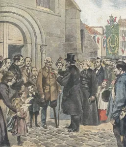 Rites Prints: France (1901). Late decoration of Jean-Henry Phelipotwho receives the honor cross fifty years after having fought