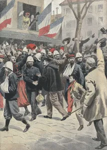 Third Republic Prints: France. 3rd Republic (1901). French soldiers hurt are received in Marseille