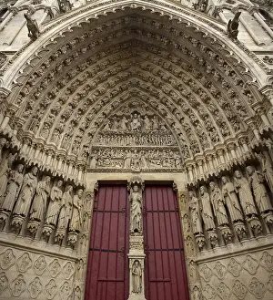 Tympanum Prints: FRANCE. Amiens. Notre Dame cathedral