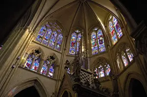 Middle Age Prints: FRANCE. Bayonne. Stained glass windows of the Cathedral of Saint Mary (13th c)