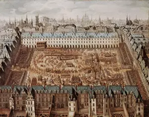 France. Carrousel in the Royal Square on the occasion of the wedding between Louis XIII and Anne of Austria (5th to 7th April 1612). Anonymous of the Polish school. Oil on canvas