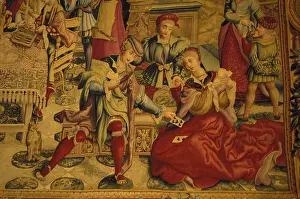 Tapestry Making Prints: FRANCE. Pau. Castle. Detail of one of tapestries. AISA/Everett Collection**US SALES ONLY**