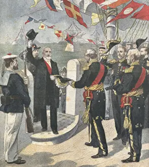 Rites Prints: France. Third Republic (1901). The President of the Republic Emile Franois Loubet is received in Toulon